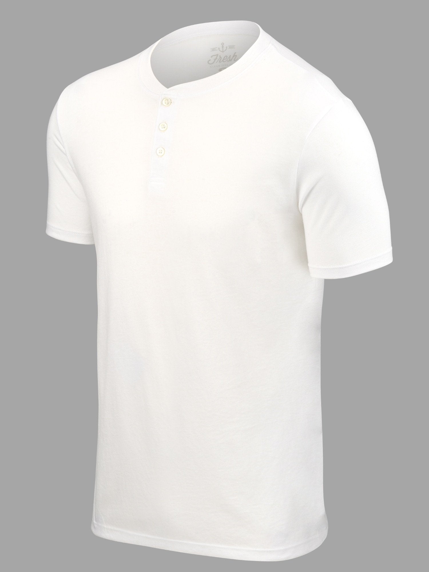 White Short Sleeve Henley