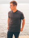 Charcoal Short Sleeve Henley