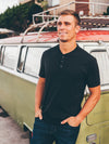 Black Short Sleeve Henley