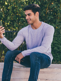 Heather Grey Long Sleeve Crew Neck