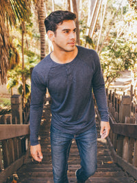 Navy Long Sleeve Henley