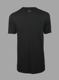 Longline Black Crew Neck (100% cotton)