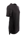 Split Hem Longline Charcoal Crew Neck