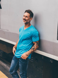 Turquoise V-neck