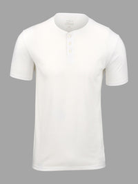 White Short Sleeve Henley