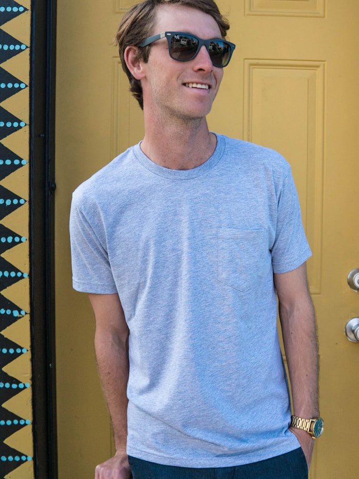 Heather Grey Pocket Crew