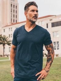 Navy V-neck