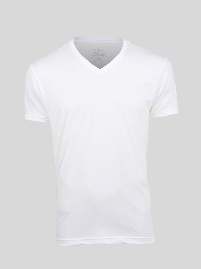 White V-neck